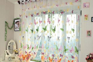 Butterfly Print Sheer Window Curtains Home Decoration | Alexnld.c