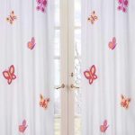 Kids Butterfly Window Curtains Panels for Girls - Set of 2 Drapes .