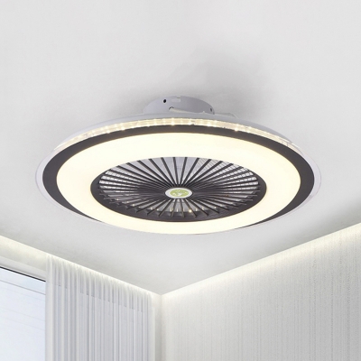 23.5" W LED Acrylic Ceiling Fan Lighting Kids Grey/White/Dark .