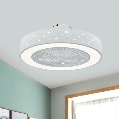 Circular Metal Semi Flush Ceiling Light Simplicity LED Bedroom .
