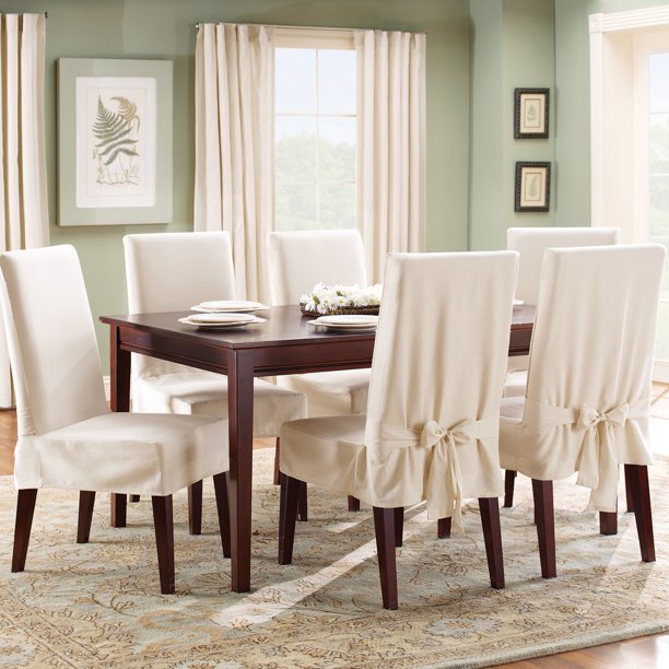 Sure Fit Cotton Duck Dining Room Chair Cover - Walmart.com .