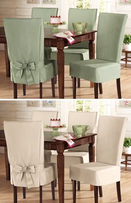 Sure- Fit Cotton Dining Chair Slip Covers - These look nice and .