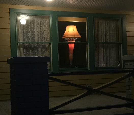 Illuminated leg lamp in the picture window - classic! - A .