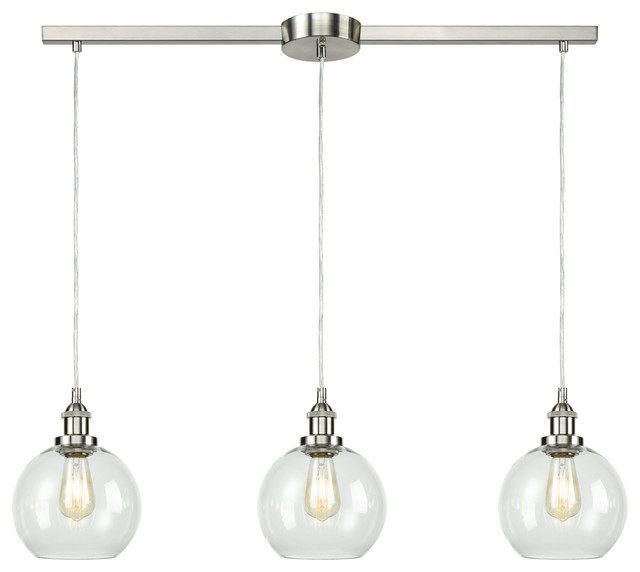 Industrial 3-Light Kitchen Island Lighting Glass Pendant Lights .