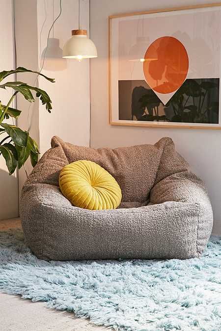 Cooper Faux Sheepskin Lounge Chair | Bean bag chair, Comfy chairs .