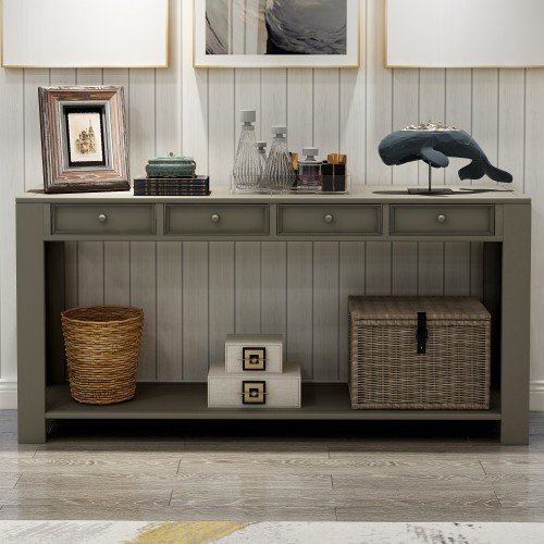 TREXM Console Table for Entryway Hallway Sofa Table with Storage .