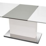Alaskan Extendable High Gloss White/Gray Dining Table .