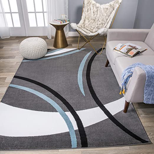 Amazon.com: Rug Decor Contemporary Modern Wavy Circles Area Rug, 7 .