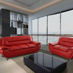 Contemporary Red Leather Sofa Set by GTU Furniture | Furnsy — furn
