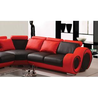 Esofastore Classic Contemporary Red And Black Bonded Leather .