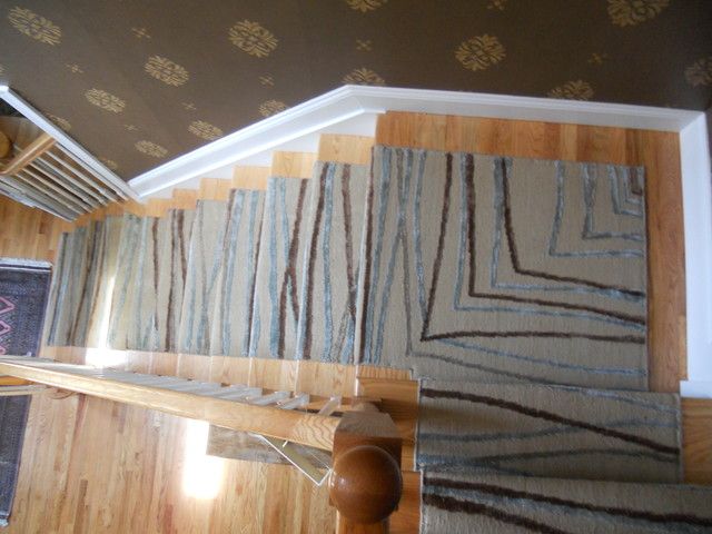 Basement contemporary stair runners – a necessity for the safety .