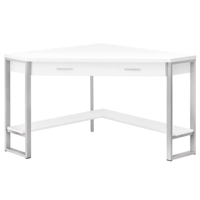 Monarch Specialties Modern/Contemporary White Corner Desk in the .