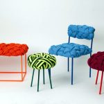 Cool seating design from the cloud collection with woven pattern .