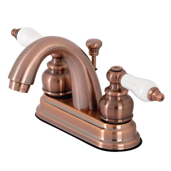 Kingston Brass Restoration 4 in. Centerset 2-Handle Bathroom .