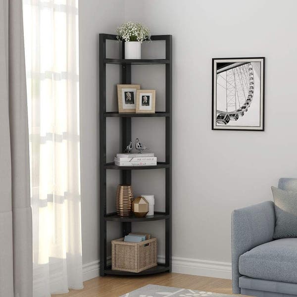 Shop 5-tier Corner Shelf, Corner Storage Rack Plant Stand Small .