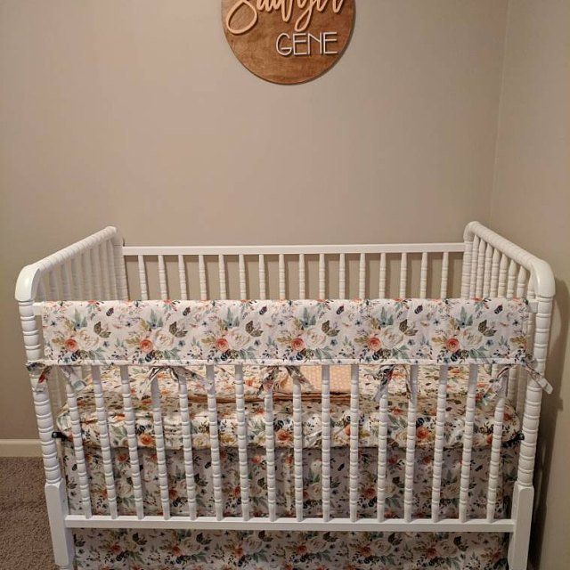 Woodland Fawn Baby Girl Nursery Bedding Set - Sage, Blush, & Cream .