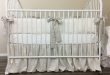 Ivory Cream Linen Baby Bedding Set, Cream Bumpers with Natural .