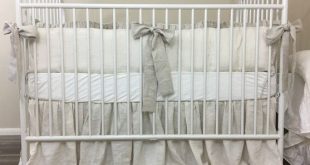 Ivory Cream Linen Baby Bedding Set, Cream Bumpers with Natural .