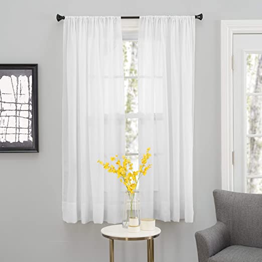 Amazon.com: SmartSheer Crushed Voile Rod Pocket Window Sheer Panel .