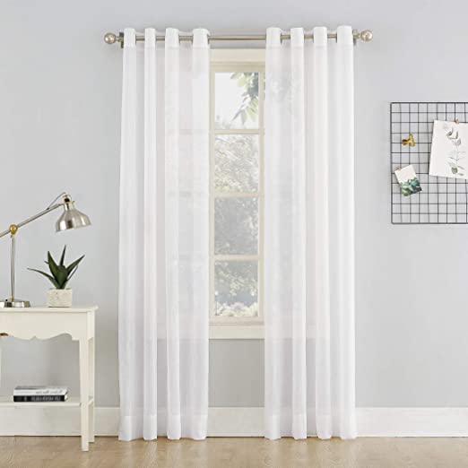 Amazon.com: No. 918 Erica Crushed Voile Sheer Grommet Curtain .