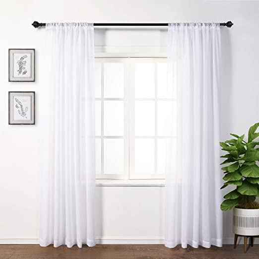 Amazon.com: MYSKY HOME Crushed Voile Sheer Curtains for Living .