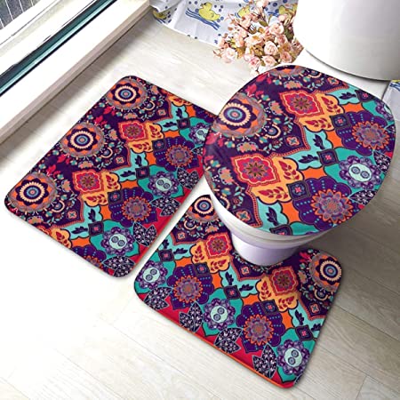 Amazon.com: Colorful Seamless Paisley Pattern Decorative Toilet .