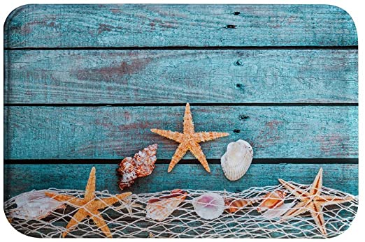 Amazon.com: DENGYUE Seashell and Starfish Decorative Bath Rug, 3D .