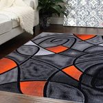 Amazon.com: Masada Rugs, Modern Contemporary Area Rug, Orange Grey .