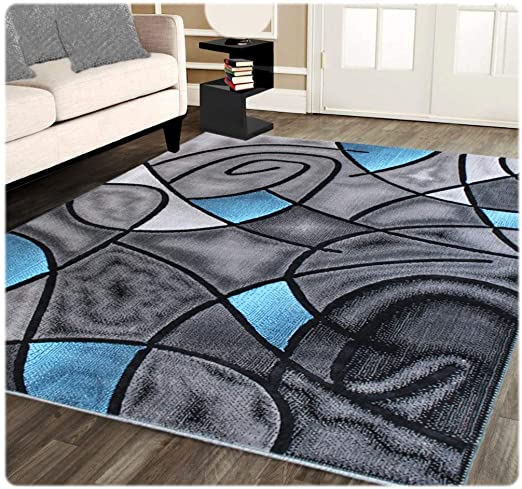 Amazon.com: Masada Rugs, Modern Contemporary Area Rug, Blue Grey .