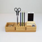 Stackable Wooden Desk Organiser Desk Tidy Oak by BeamDesigns .