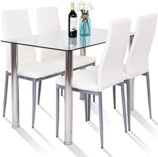 Amazon.com: Glass Dining Table & Chair Se