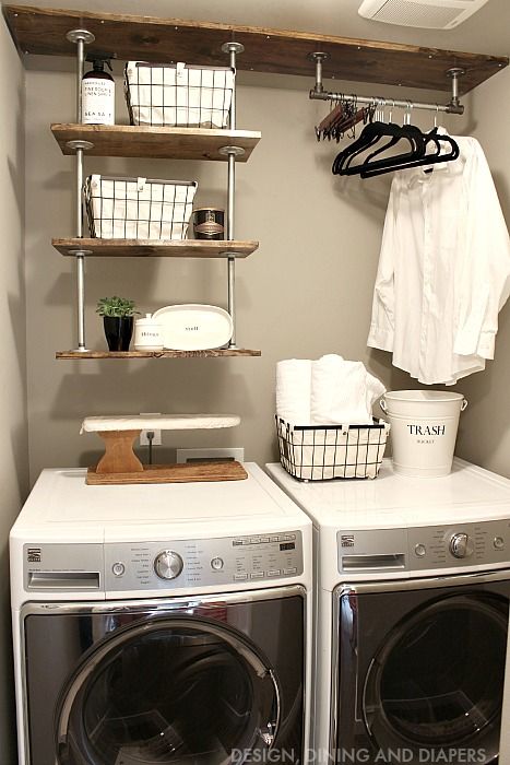 DIY Laundry Room Shelving - Get this farmhouse look | Small .