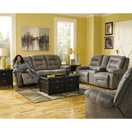 Rotation - Smoke - 3 Pc. - Reclining Sofa, Double Reclining .