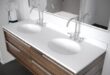 Swan Ellipse 61 in. W x 22 in. D Solid Surface Double Sink Vanity .