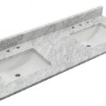 Tuscany® 61" x 22" Carrara Marble Vanity Top with Double Wave .