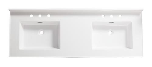 Tuscany® 61" x 22" White Square Double Bowl Vanity Top at Menards