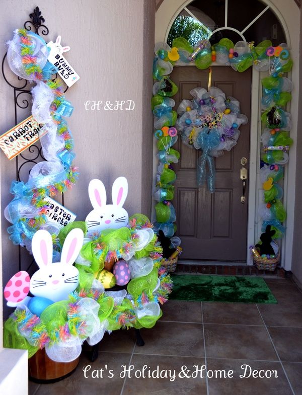 Easter Decor , I made and put up! catmartin | Easter decorations .