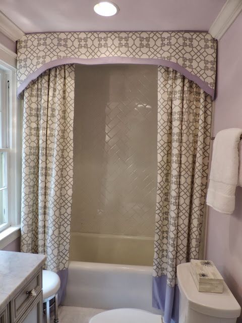Elegant Fabric Shower Curtains With Valance