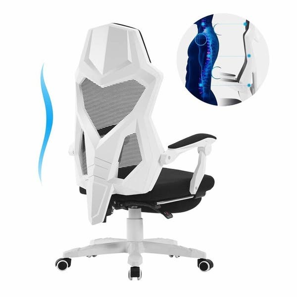 Shop White Mesh Adjustable Ergonomic Executive Office Chair with .