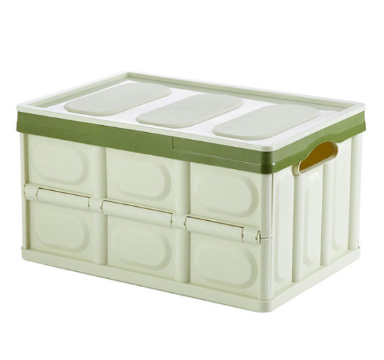 Extra Large Collapsible Durable Plastic Storage Container with Lid .