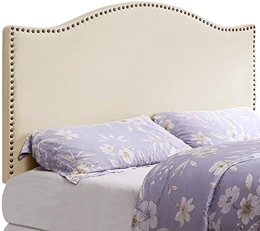 Amazon.com - HOME BI Upholstered Curved Shape Linen Fabric .