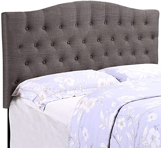 Amazon.com - HOME BI Upholstered Tufted Button Curved Shape Linen .
