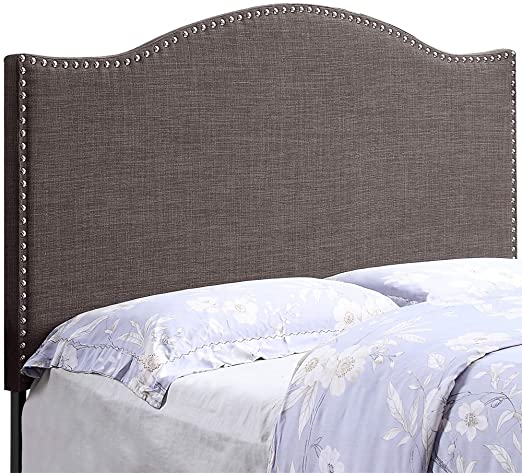 Amazon.com - HOME BI Upholstered Curved Shape Linen Fabric .