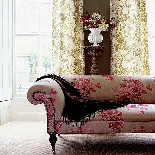 Decorating With Patterned Upholstered Furniture | Floral sofa .