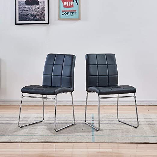 Amazon.com - Modern Faux Leather Dining Chairs Indoor Use .