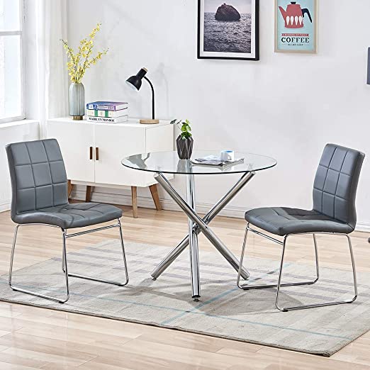 Amazon.com - Modern Faux Leather Dining Chairs Indoor Use .