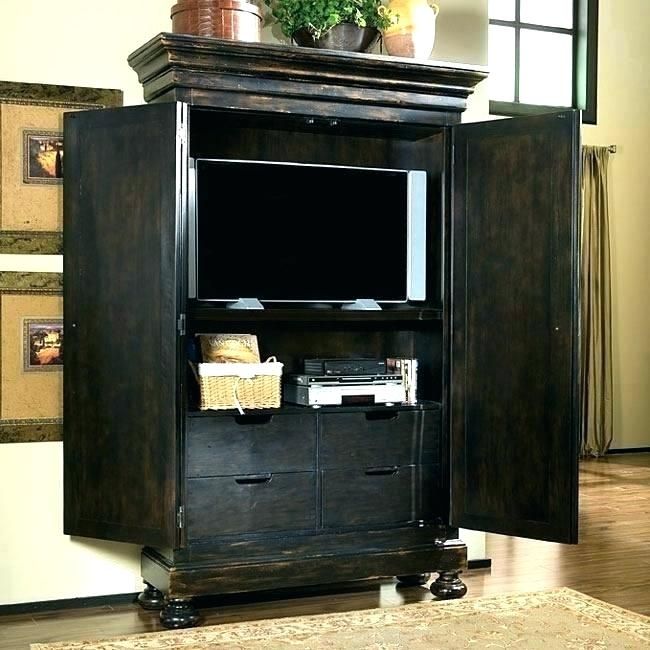 Flat screen tv armoire with pocket doors for your home | Tv .