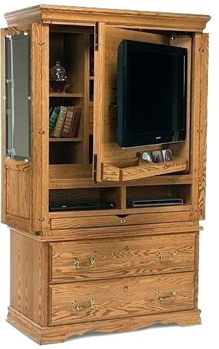 Flat screen tv armoire with pocket doors for your home | Tv .