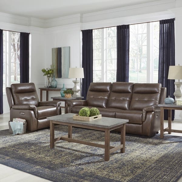 Shop Home Styles by Flexsteel Lux Leather Power Reclining Sofa and .