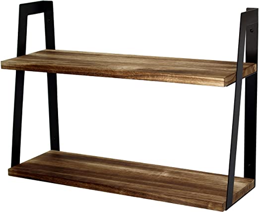 Amazon.com: Peter's Goods 2-Tier Rustic Floating Wall Shelves for .